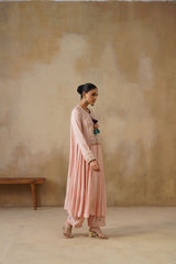 Noor Pink Kali Suit Set with Dupatta