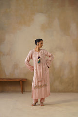 Noor Pink Straight Suit Set with Dupatta