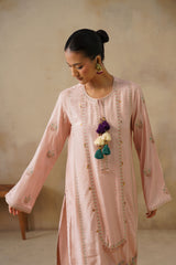 Noor Pink Straight Suit Set with Dupatta