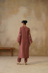 Noor Brown Straight Suit Set with Dupatta