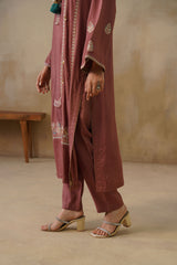 Noor Brown Straight Suit Set with Dupatta