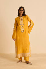 Sukoon Orange Straight suit set with Dupatta