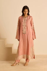 Sukoon Pink Straight suit set with Dupatta