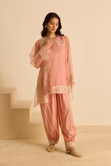 Sukoon Pink Organza Top Set