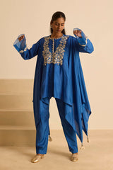 Sukoon Blue A Line Top Set