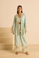 Sukoon Sky Blue Front Open Top Set