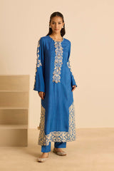 Sukoon Blue Straight suit set with Dupatta
