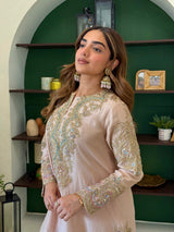 Zyra Blush Pink Short Shirt Farsi Salwar Set with Dupatta