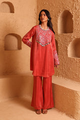 Sindoor Red Back Kali Suit Set