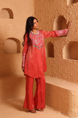 Sindoor Red Back Kali Suit Set