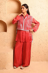 Sindoor Red Waistcoat Set