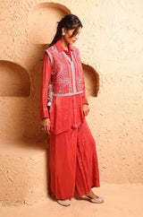 Sindoor Red Waistcoat Set
