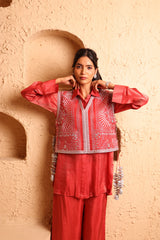 Sindoor Red Waistcoat Set