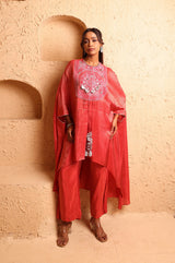 Sindoor Red Cape Suit Set