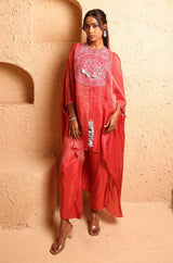 Sindoor Red Cape Suit Set
