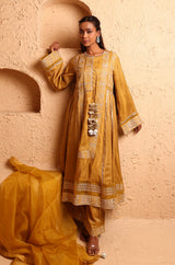 Ochre Sidekali Suit Set with Dupatta