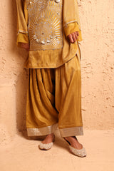 Ochre Kashmiri Kurta Set with Dupatta