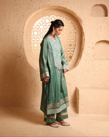 Jade Green Straight Suit Set with Dupatta