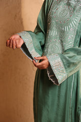 Jade Green Straight Suit Set with Dupatta
