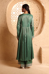 Jade Green Anrakha Set with Dupatta