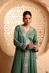 Jade Green Anrakha Set with Dupatta