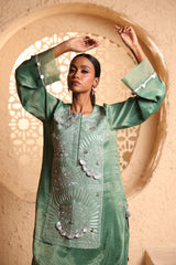 Jade Green Kashmiri Kurta Set with Dupatta