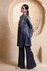 Midnight Blue Back Kali Suit Set