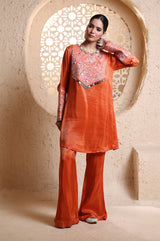 Bright Orange Back Kali Suit Set