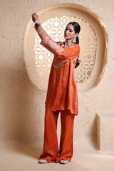 Bright Orange Back Kali Suit Set