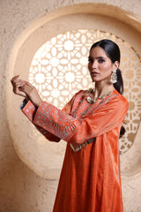Bright Orange Back Kali Suit Set