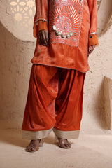 Bright Orange Kashmiri Kurta Set with Dupatta