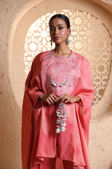 Coral Cape Suit Set