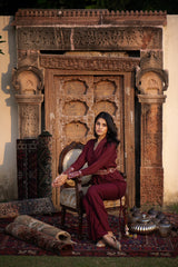 Jashn Belted Coat Set- RTS