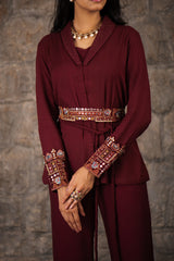 Jashn Belted Coat Set