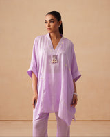 Sanjh Sahaj Set - Lavender Lilac Kaftan Suit Set