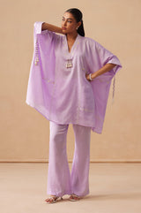 Sanjh Sahaj Set - Lavender Lilac Kaftan Suit Set