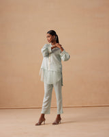 Sanjh Aira Set - Mist Blue Coord Set