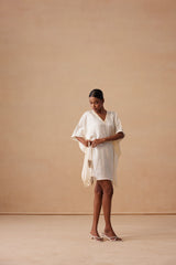 Sanjh Veya Dress - Ivory White Kaftan Dress