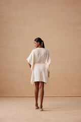 Sanjh Veya Dress - Ivory White Kaftan Dress