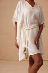 Sanjh Veya Dress - Ivory White Kaftan Dress