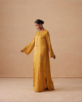 Sanjh Ruhani Dress - Sun Mustard Full Length Dress