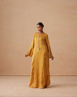 Sanjh Ruhani Dress - Sun Mustard Full Length Dress