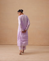 Sanjh Ziya Set - Lavender Lilac Straight Suit Set with Dupatta