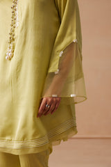 Sanjh Sabaa Set- Soft Lime Back Kali Set