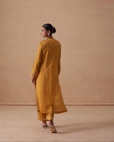 Sanjh Mehr Set - Sun Mustard Straight Suit Set with Dupatta