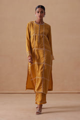 Sanjh Mehr Set - Sun Mustard Straight Suit Set with Dupatta
