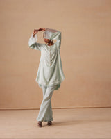 Sanjh Sabaa Set- Mist Blue Back Kali Set