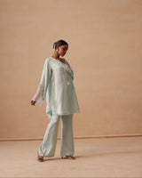 Sanjh Sabaa Set- Mist Blue Back Kali Set