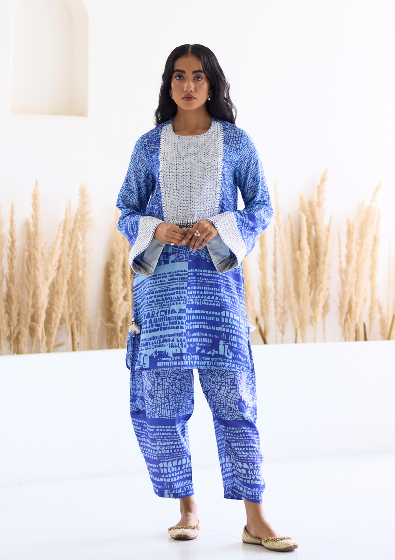 Lakeer Kashmiri Kurta (Blue)