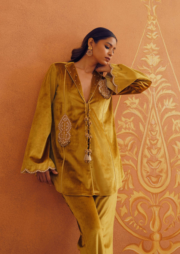 Zeba Mustard Coat Set